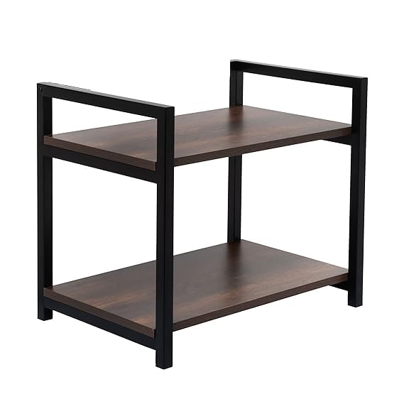 Urban Decor Microwave Kitchen Oven Rack Microwave Shelf Double Layer Home Oven Rack Rice Cooker Rack Salt Shaker Seasoning Stora